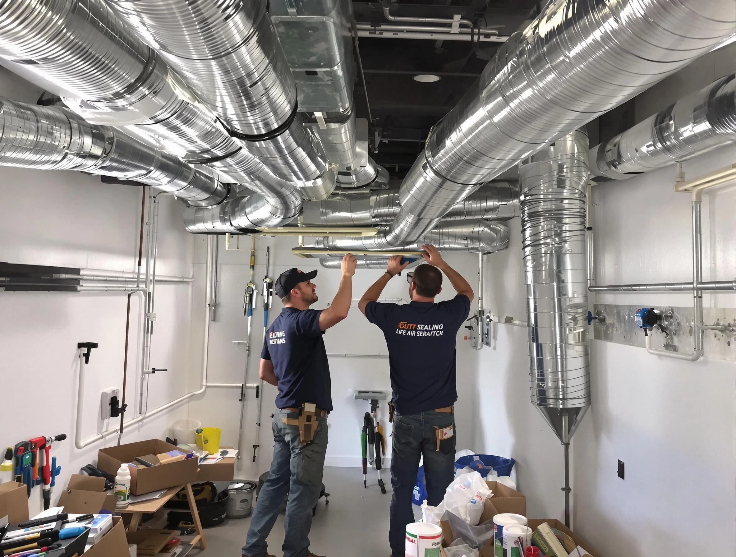Salem Air Duct Cleaning technician applying professional duct sealing solutions in Salem