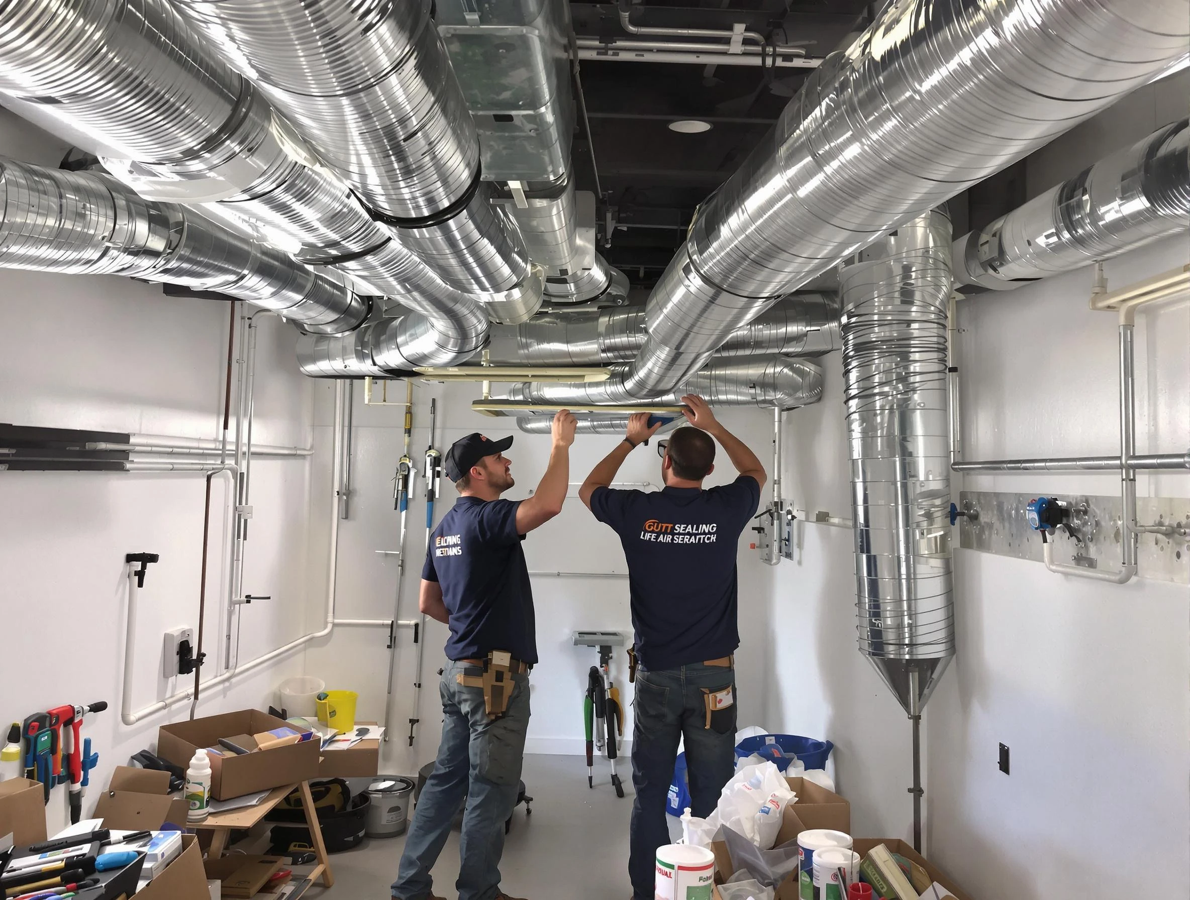 Salem Air Duct Cleaning technician applying professional duct sealing solutions in Salem