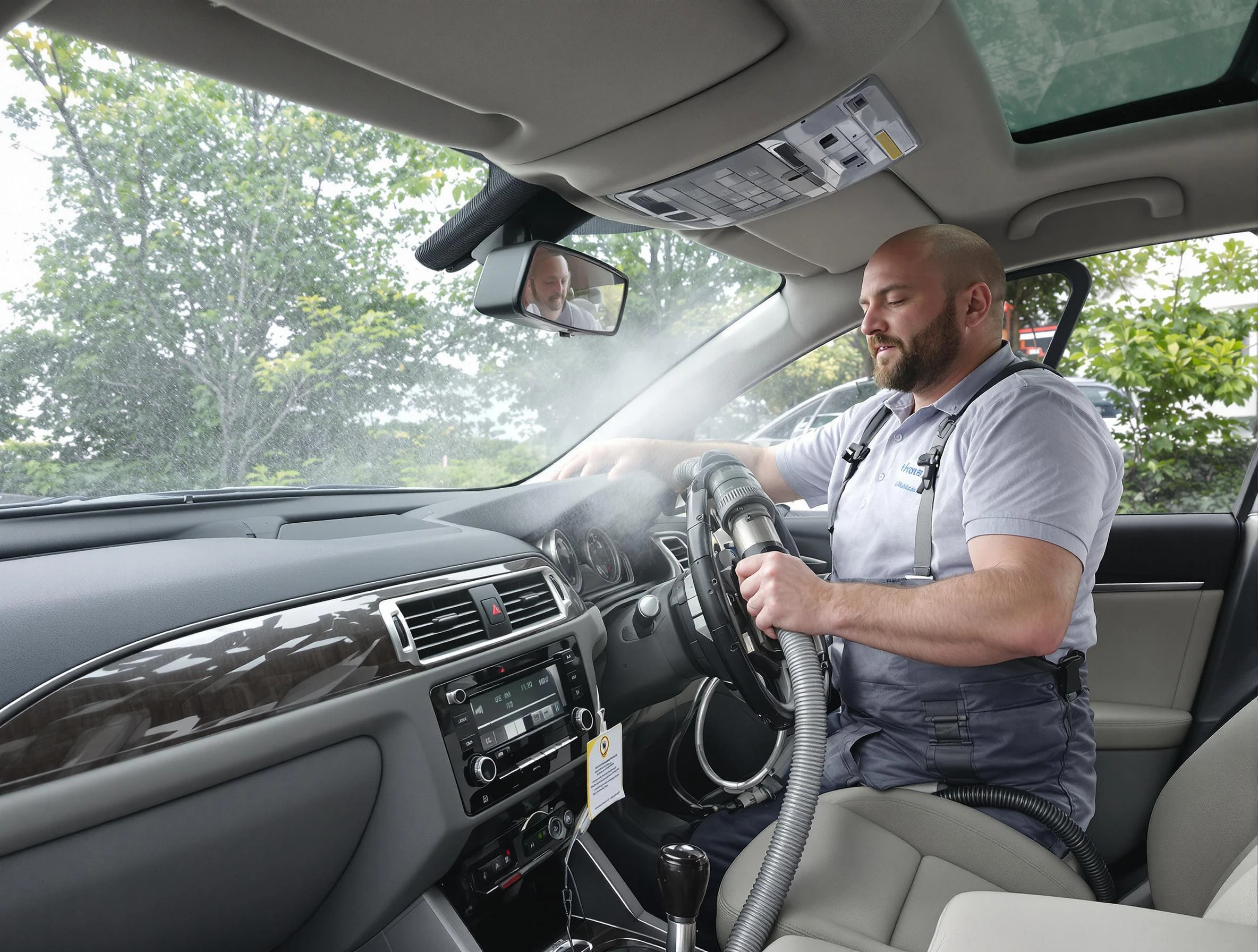 Salem Air Duct Cleaning specialist performing professional car duct cleaning in Salem