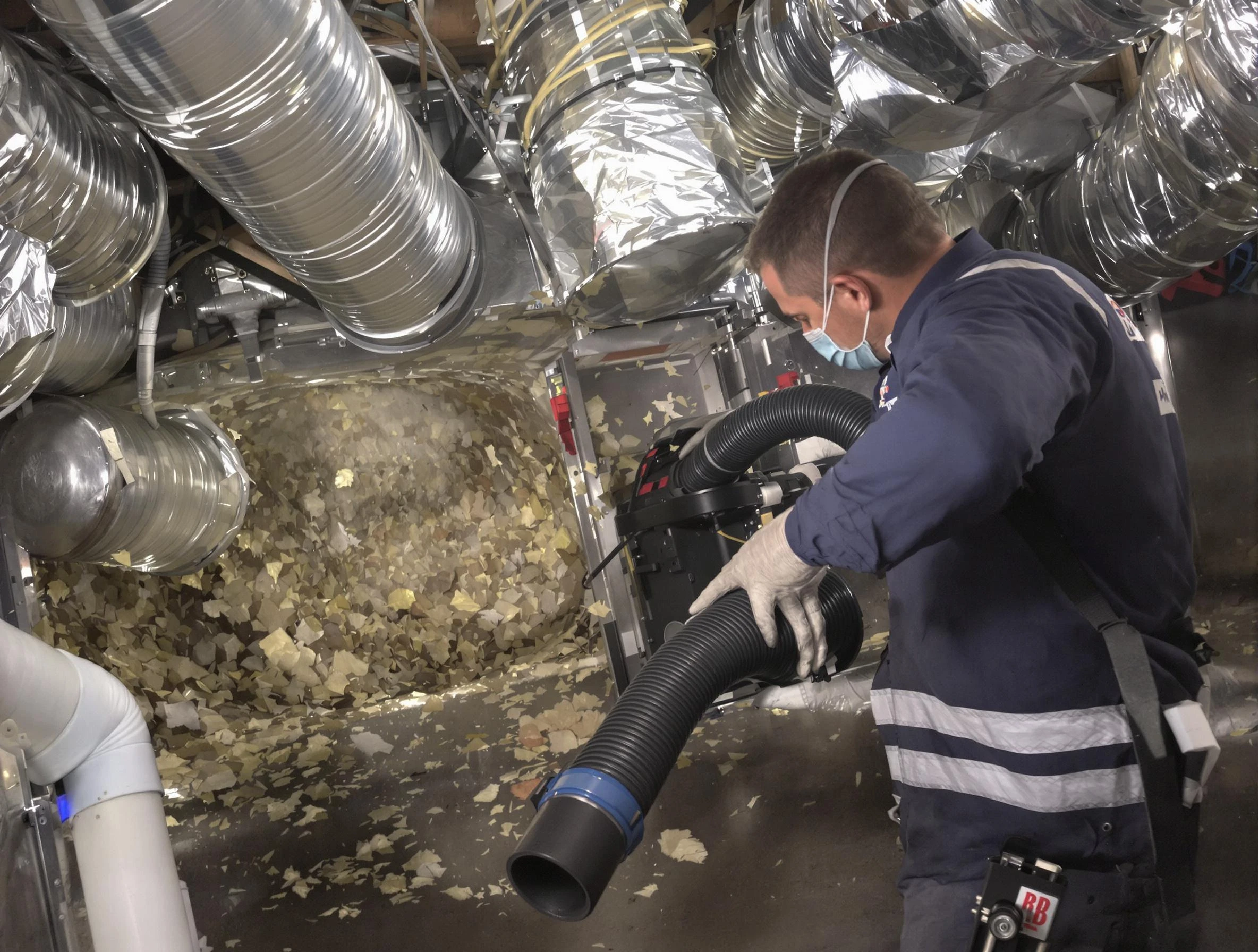 Salem Air Duct Cleaning specialist operating negative pressure cleaning equipment for thorough duct maintenance in Salem